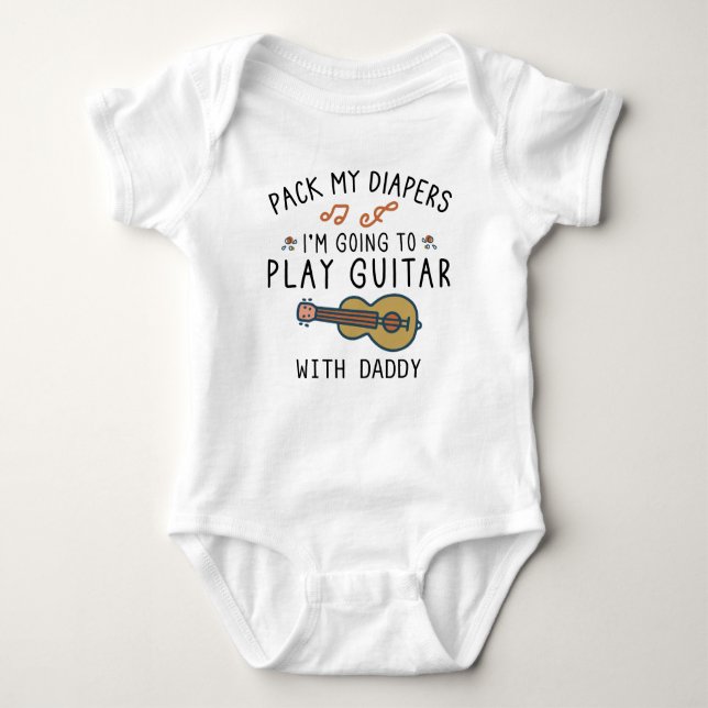 Funny Guitar Vater | Cooler Gitarrenspieler Baby Strampler (Vorderseite)