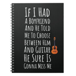 Funny Guitarist Gifts For Women Girl Music Lover Notizblock