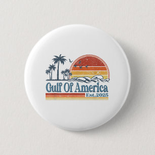 Funny Gulf of US America Est 2025 American Flag G Button