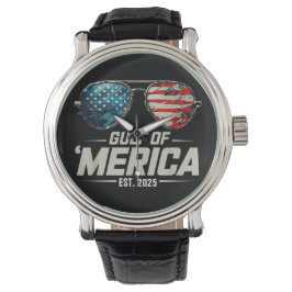 Funny Gulf of USA America 2025 Retro Sonnenbrille Armbanduhr