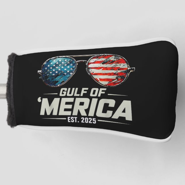 Funny Gulf of USA America 2025 Retro Sonnenbrille Golf Headcover (Vorderseite)