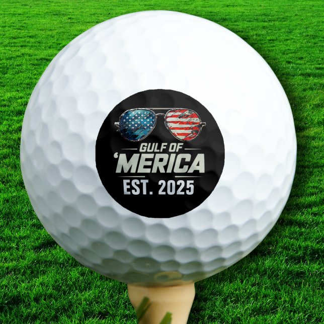Funny Gulf of USA America 2025 Retro Sonnenbrille Golfball (Von Creator hochgeladen)