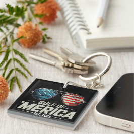 Funny Gulf of USA America 2025 Retro Sonnenbrille Schlüsselanhänger
