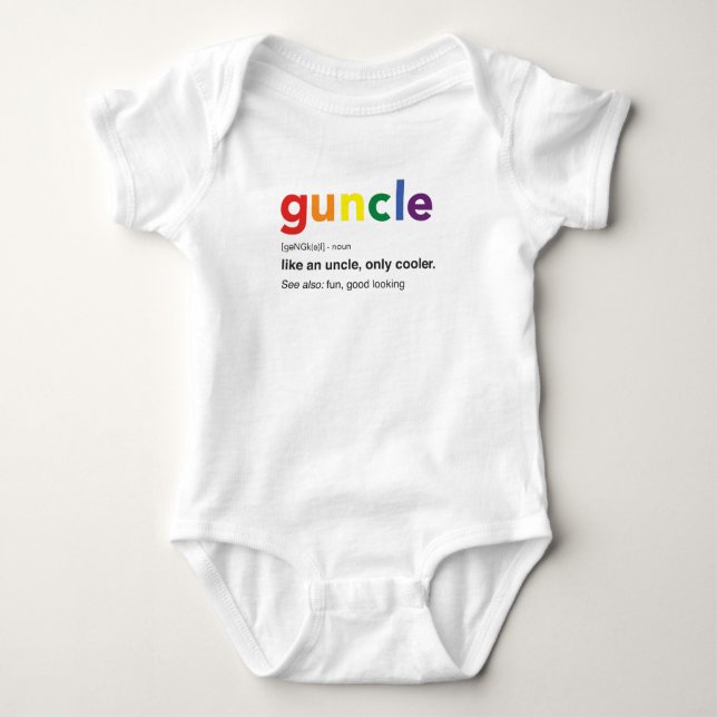 Funny Guncle Definition Print Baby Strampler (Vorderseite)