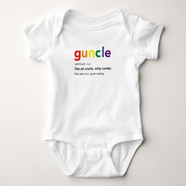 Funny Guncle Definition Print Baby Strampler (Vorderseite)