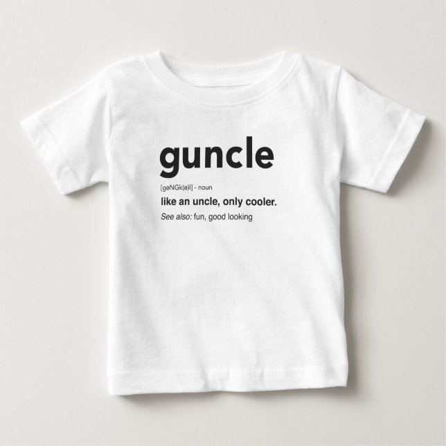 Funny Guncle Definition Print Baby T-shirt (Vorderseite)