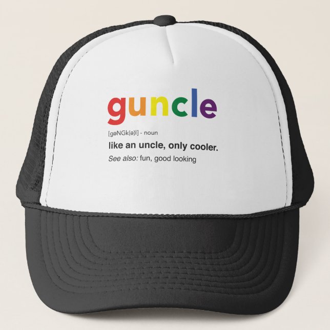 Funny Guncle Definition Print Truckerkappe (Vorderseite)