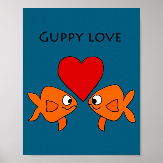 Funny Guppy Love Design  Poster (Vorne)