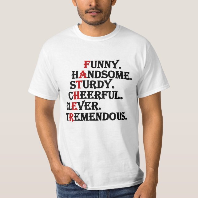 Funny gut aussehend kräftig fröhlich schlauer Vate T-Shirt (Vorderseite)