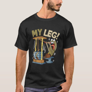Funny Gym Cartoon | My Leg T‑shirt Design T-Shirt