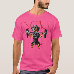 Funny Gym Dackel Hund Weightlift Bootleg tot T-Shirt