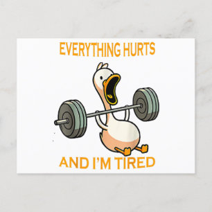 Funny gym duck Zitat alles tut weh und ich bin Rei Feiertagspostkarte