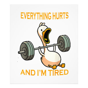 Funny gym duck Zitat alles tut weh und ich bin Rei Fotodruck