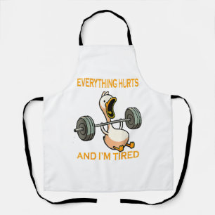 Funny gym duck Zitat alles tut weh und ich bin Rei Schürze