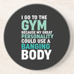 Funny Gym Fitness Workout Ich gehe zum Fitnessraum Getränkeuntersetzer