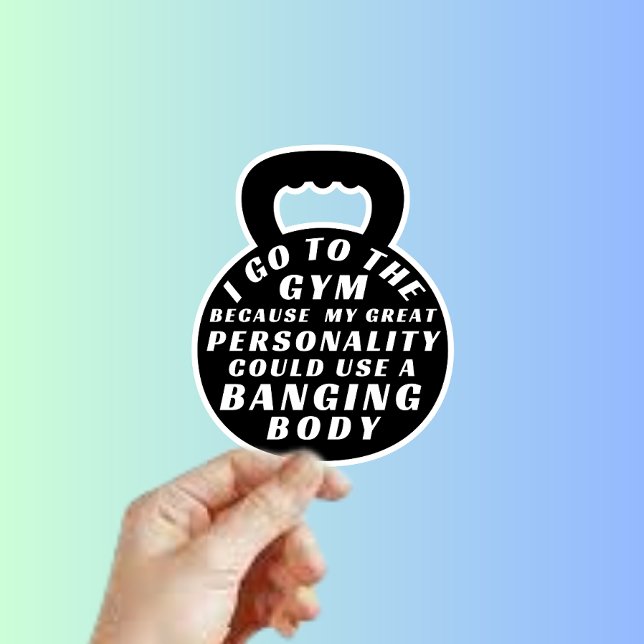 Funny Gym Fitness Workout Ich gehe zum Fitnessstud Aufkleber (Von Creator hochgeladen)
