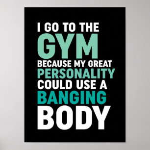 Funny Gym Fitness Workout Ich gehe zum Fitnessstud Poster