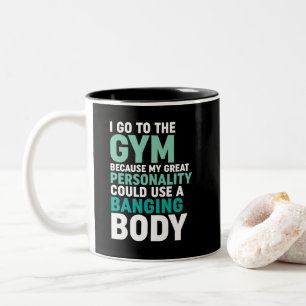 Funny Gym Fitness Workout Ich gehe zum Fitnessstud Zweifarbige Tasse