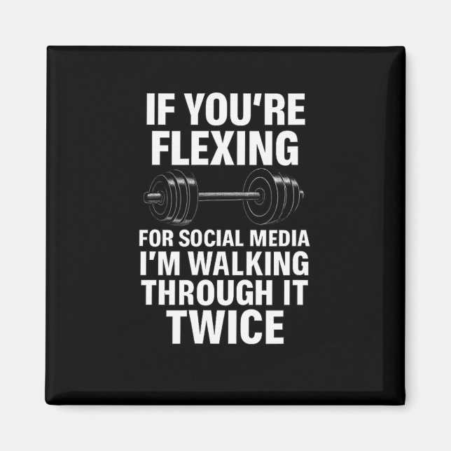 Funny Gym Flexing Workout Bodybuilding 2 Magnet (Vorne)