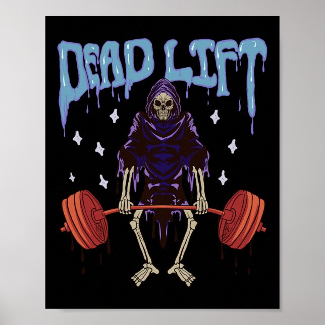 Funny Gym - Grim Sensenmann Deadlift Workout - Okk Poster (Vorne)