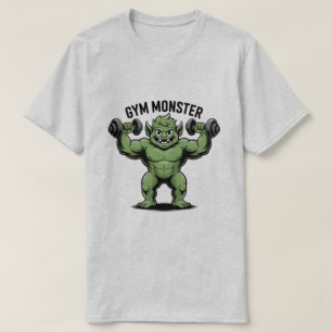 Funny Gym Monster Lifting Weight Cartoon T-Shirt