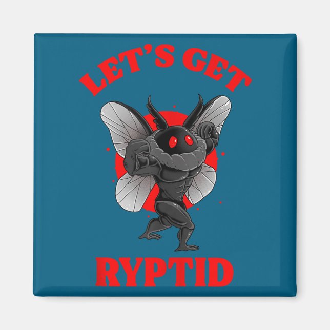 Funny Gym Mothman Shirt Cryptid Let's Get Ryptid G Magnet (Vorne)