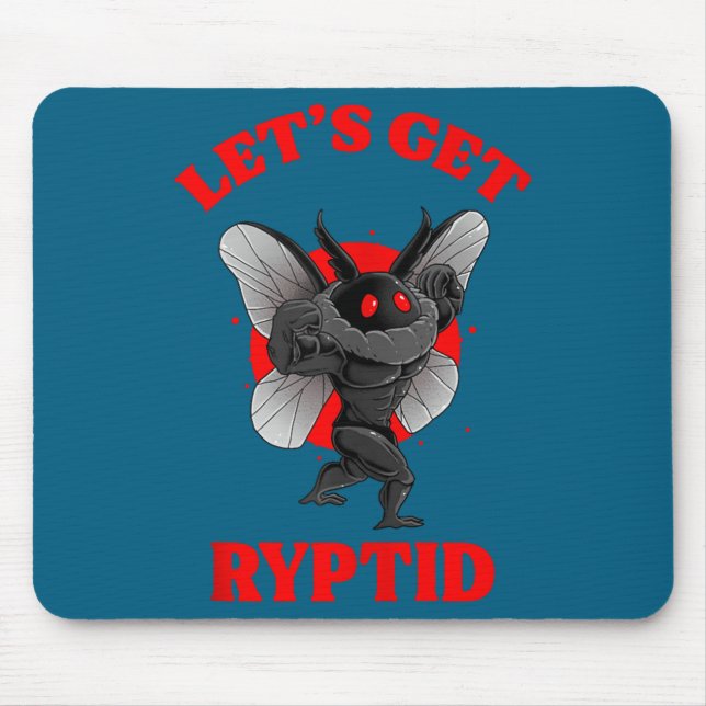 Funny Gym Mothman Shirt Cryptid Let's Get Ryptid G Mousepad (Vorne)