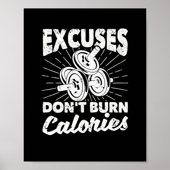 Funny Gym Motivation Ausreden Poster (Vorne)
