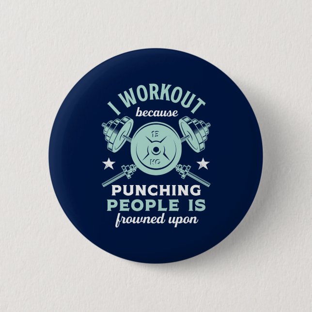 Funny Gym Motivation Fitness Training und Workout Button (Vorderseite)