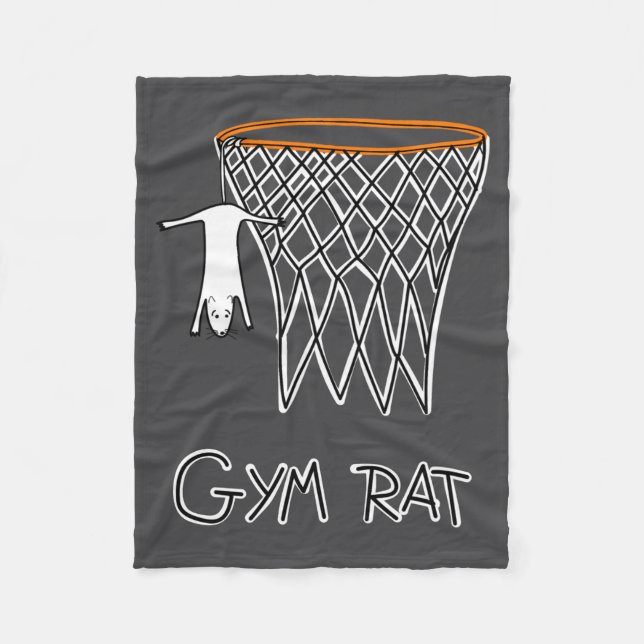 Funny Gym Rat Basketball Hoop  Fleecedecke (Vorderseite)