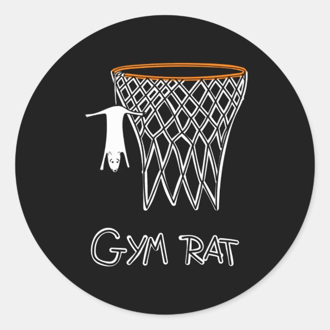 Funny Gym Rat Basketball Hoop  Runder Aufkleber (Vorderseite)