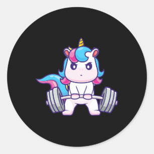 Funny Gym Shirts Deadlift Unicorn - Workout Gym Runder Aufkleber
