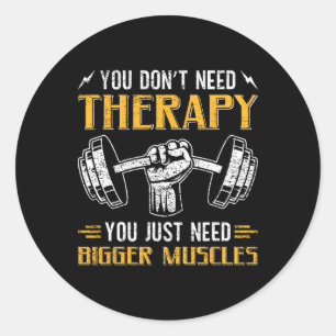 Funny Gym Sprichwort Spaß Workout Quote Bodybuildi Runder Aufkleber