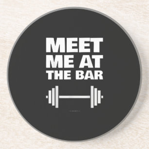 Funny Gym Ts trifft mich bei Bar Gym Lover Geschen Getränkeuntersetzer