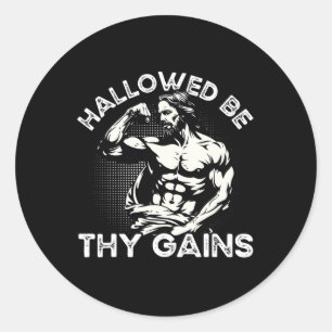 Funny Gym Workout Bodybuilding Fitness Gym und Jes Runder Aufkleber