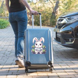 Funny Gym Workout Bunny Fitness Studio Rabbit Card Aufkleber