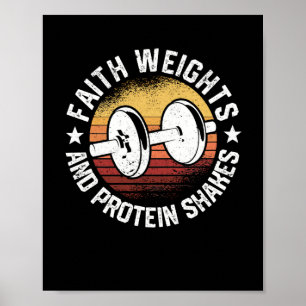 Funny Gym Workout Christliche Glaubensgewichte Poster