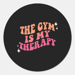 Funny Gym Workout Motivierend Das ist meine Therap Runder Aufkleber