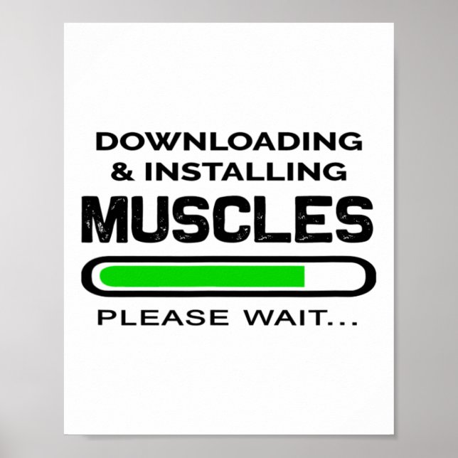 Funny Gym Workout Tee downloading And Installing M Poster (Vorne)