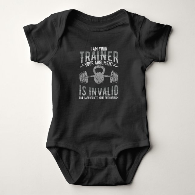 Funny Gym Workout Training Personal Trainer Baby Strampler (Vorderseite)