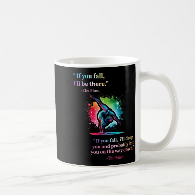 Funny Gymnastics Floor Saying Gymnast Girl Rainbow Kaffeetasse (Rechts)