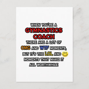 Funny Gymnastics Trainer ... OMG WTF LOL Postkarte