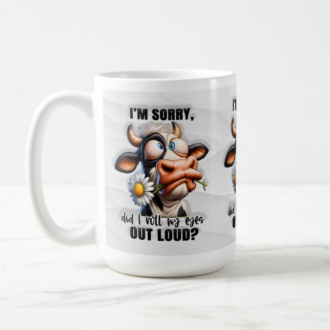 Funny habe ich meine Augen-Heifer-Kuh-Tasse Roll Kaffeetasse (Links)