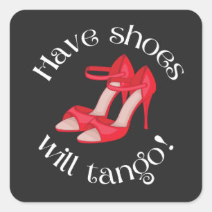 Funny haben Schuhe werden Tango Red Tango Schuhe Quadratischer Aufkleber