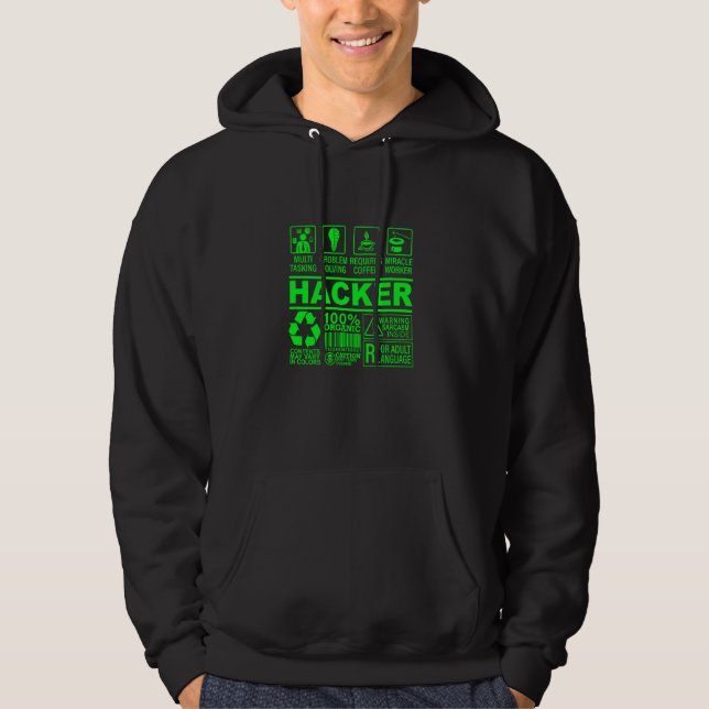 Funny Hacker Bio Komposition It Hacking Nerd G Hoodie (Vorderseite)