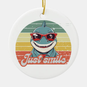 Funny Hai laden Sie zum Lächeln ein Keramik Ornament