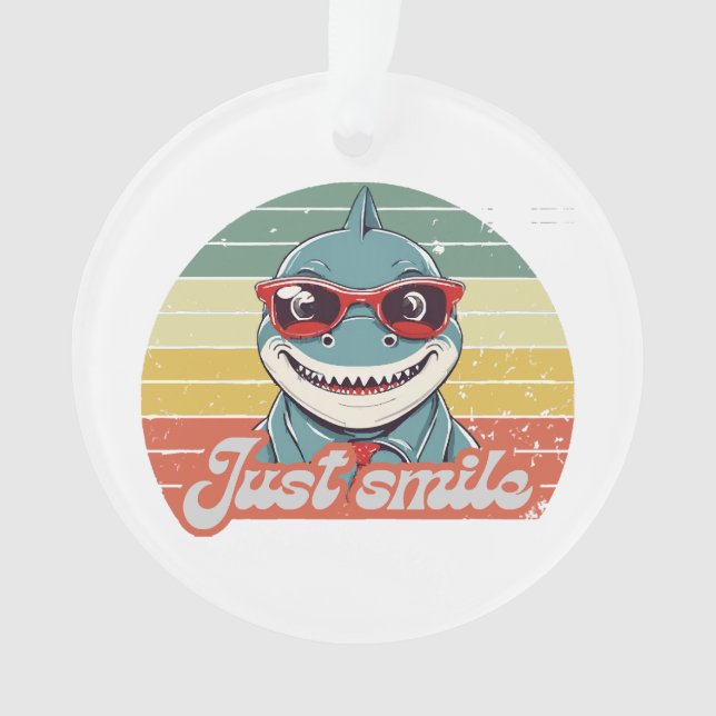 Funny Hai laden Sie zum Lächeln ein Ornament (Vorderseite)