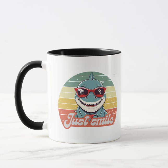 Funny Hai laden Sie zum Lächeln ein Tasse (Links)