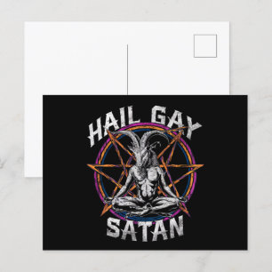 Funny Hail Gay Satan LGBT Goth Gay Pride Baphomet Postkarte