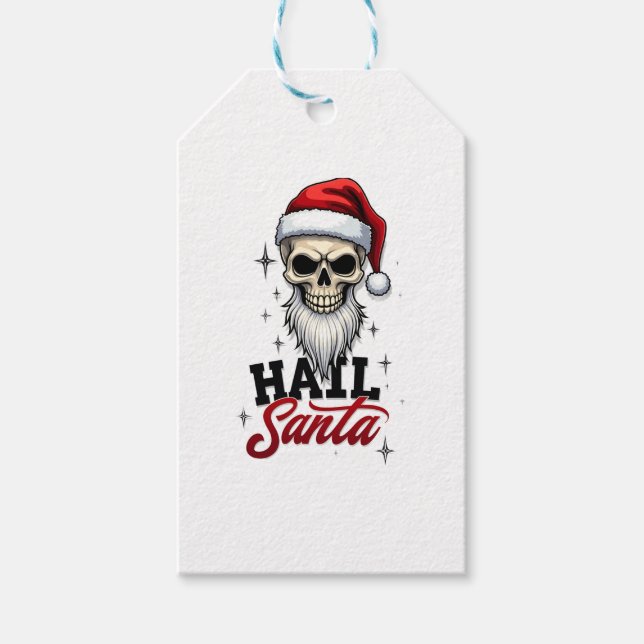 Funny Hail Santa Claus Skull Skeleton Antichrist C Geschenkanhänger (Vorderseite)